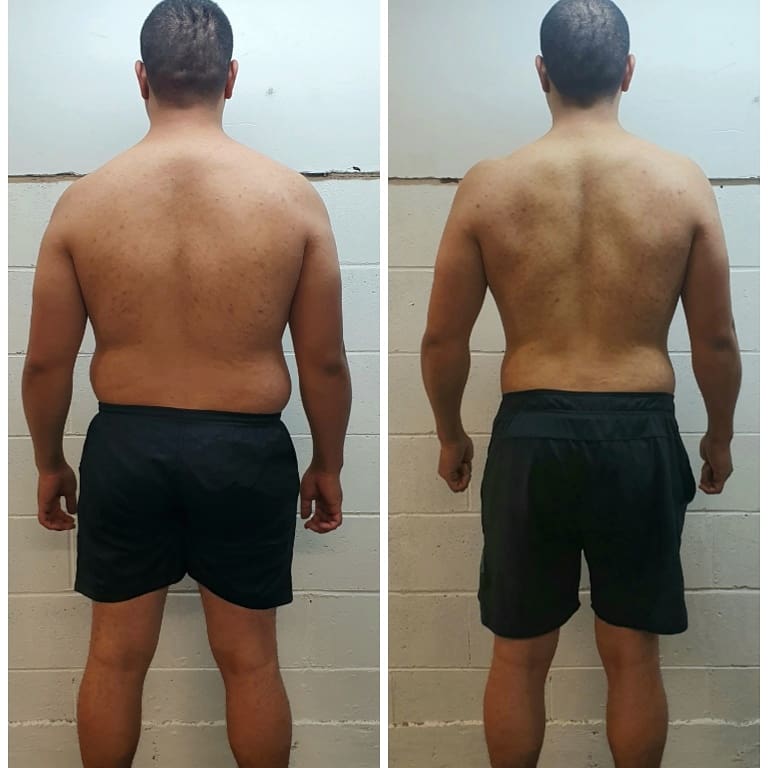 Lio back posture and body composition progress